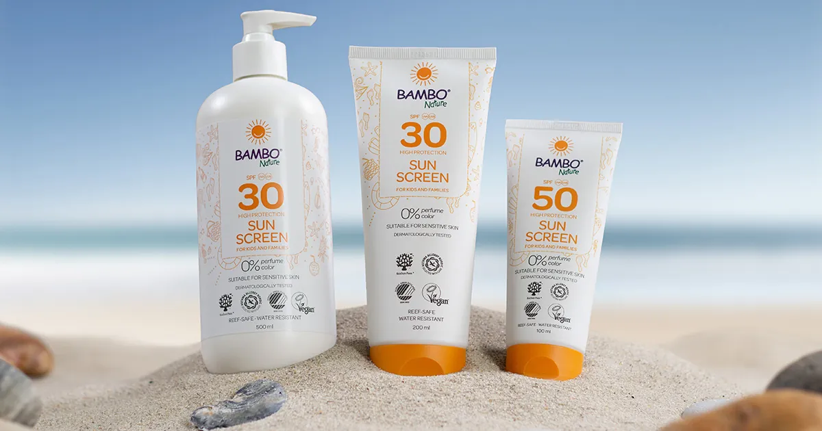 Šetrný opalovací krém Bambo Nature bez obsahu parfemace a barviv