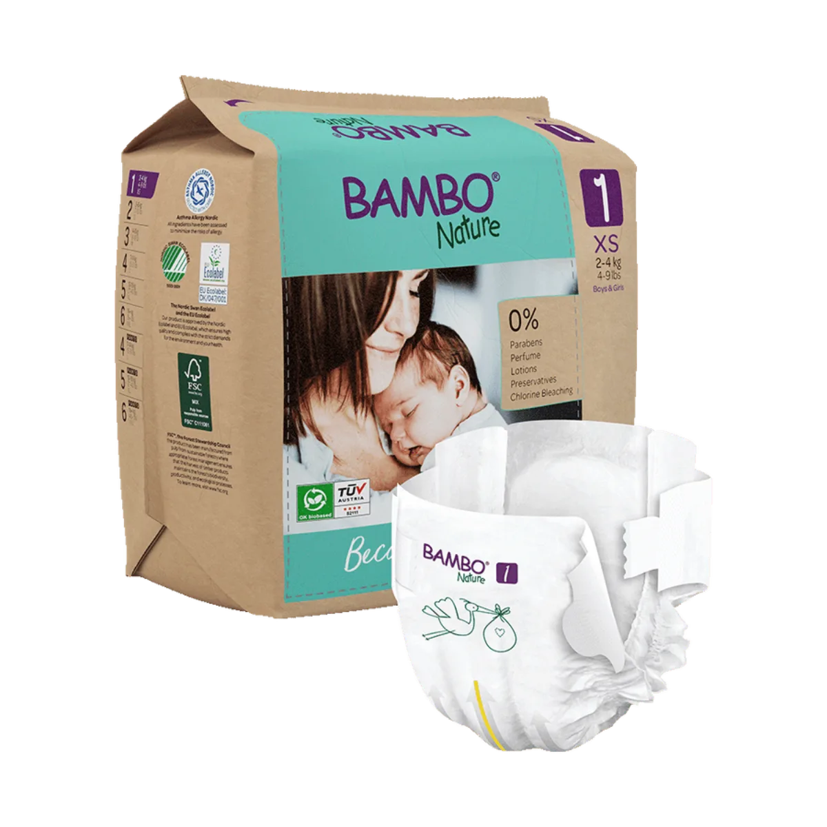 Dětské plenky Bambo Nature v papírovém obalu